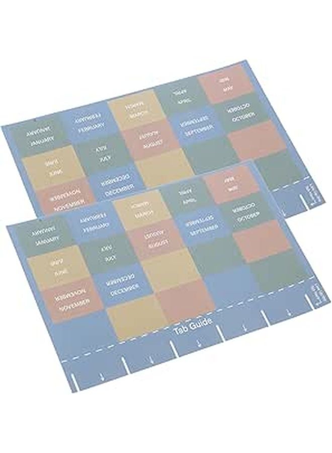 Monthly Planner Tabs Stickers 2 Sheets Set Colorful Index Dividers For Office Supplies - Image 1