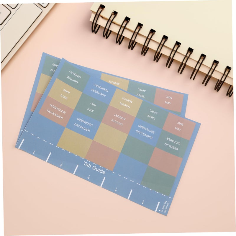 Monthly Planner Tabs Stickers 2 Sheets Set Colorful Index Dividers For Office Supplies - Image 5