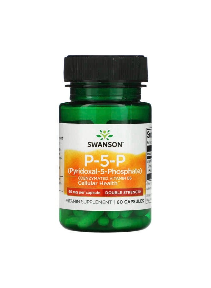 SWANSON P-5-P, Double Strength, 40 mg Per Capsule, 60 Capsules