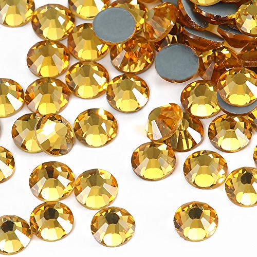 Dowarm 1440 Pieces Hotfix Crystal Rhinestones for Clothes Crafts, Hot Fix Glue on Flatback Crystals, Iron on Crystal Rhinestone (Topaz, SS10) - Image 2
