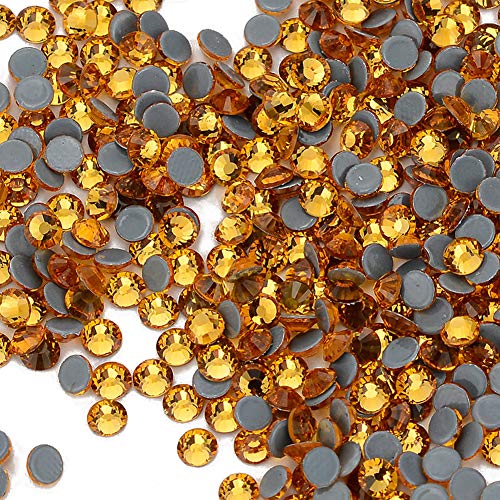Dowarm 1440 Pieces Hotfix Crystal Rhinestones for Clothes Crafts, Hot Fix Glue on Flatback Crystals, Iron on Crystal Rhinestone (Topaz, SS10) - Image 5