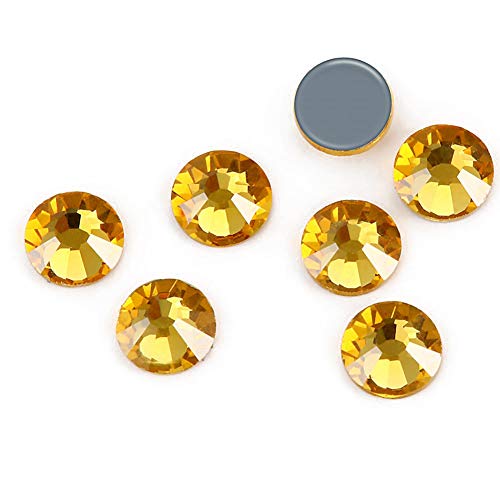 Dowarm 1440 Pieces Hotfix Crystal Rhinestones for Clothes Crafts, Hot Fix Glue on Flatback Crystals, Iron on Crystal Rhinestone (Topaz, SS10) - Image 3