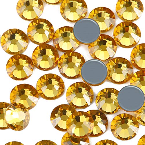Dowarm 1440 Pieces Hotfix Crystal Rhinestones for Clothes Crafts, Hot Fix Glue on Flatback Crystals, Iron on Crystal Rhinestone (Topaz, SS10) - Image 1