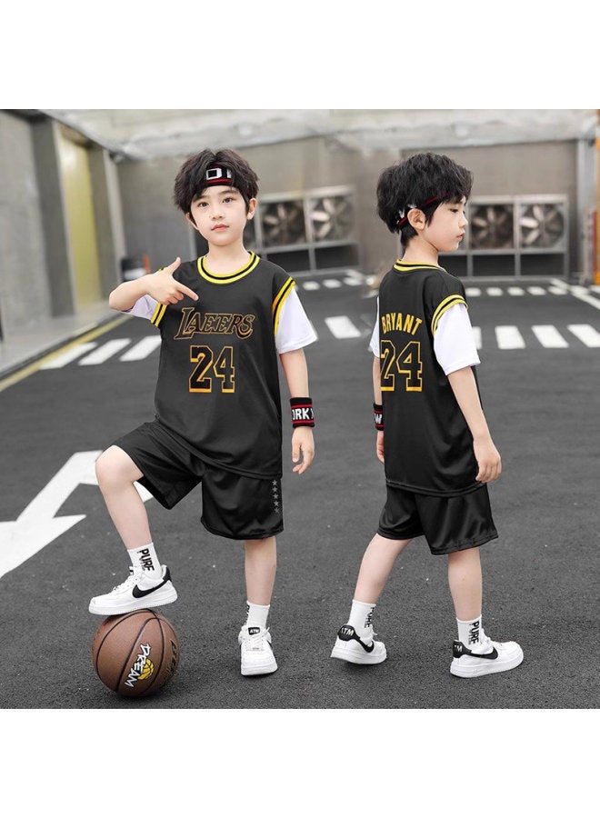 Children's Basketball Jersey Basketball Uniform Set Quick-drying Breathable Kindergarten Performance Clothing Training Uniform Uniform No. 23 No. 24