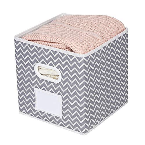 MAX Houser Fabric Cloth Storage Bins,Foldable Storage Cubes Organizer Baskets with Dual Handles for Home Bedroom Storage,Set of 6 (Grey) - Image 3