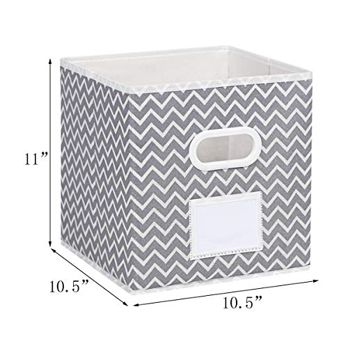 MAX Houser Fabric Cloth Storage Bins,Foldable Storage Cubes Organizer Baskets with Dual Handles for Home Bedroom Storage,Set of 6 (Grey) - Image 2
