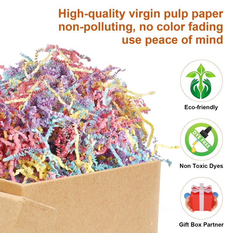 Darfukei Easter Crinkle Paper Filler, Shredded Paper For Gift Baskets Boxes Bags, Grass Cushion Crinkle Cut Papers Shred For Bridesmaid Proposal Weddings Birthdays Anniversaries, 5oz Gift Wrapping Decoration - Image 3