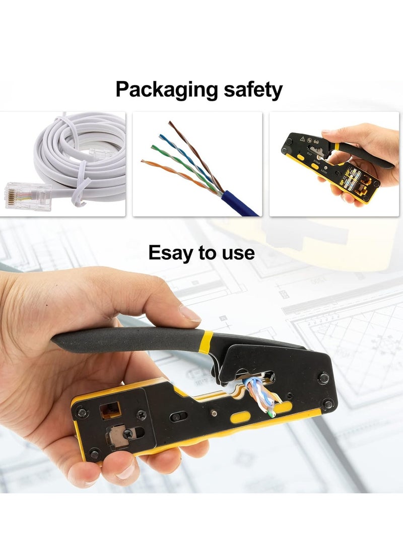 Bukela - VDV226-110 Ratcheting Modular Data Cable Crimper/Wire Stripper/Wire Cutter for RJ11/RJ12 Standard, RJ45 Pass-Thru Connectors - Image 1