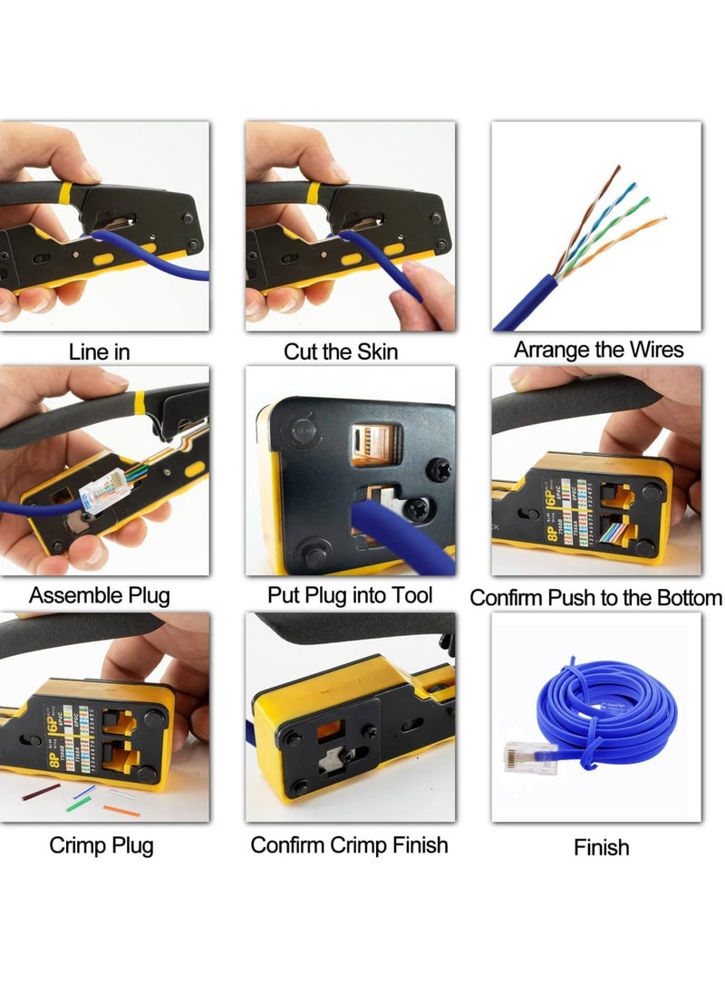Bukela - VDV226-110 Ratcheting Modular Data Cable Crimper/Wire Stripper/Wire Cutter for RJ11/RJ12 Standard, RJ45 Pass-Thru Connectors - Image 1