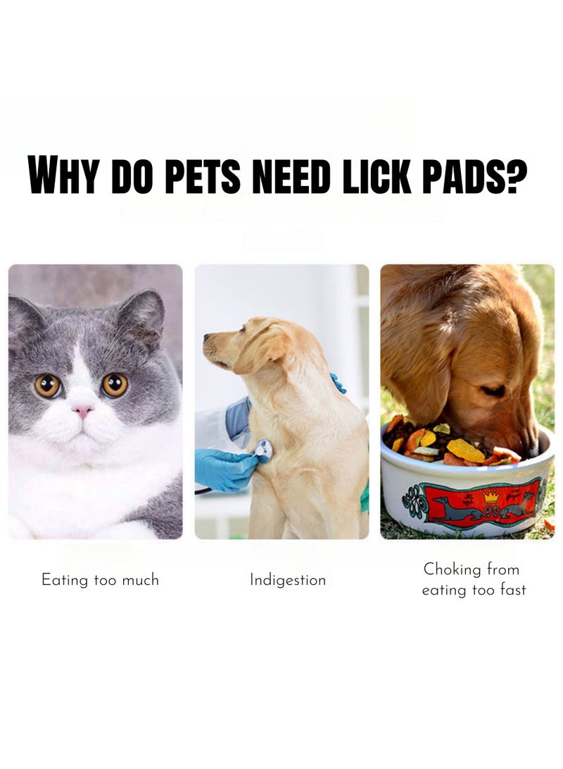 نوفولان NOVOLAN طقم حصيرة لعق الحيوانات الأليفة من قطعتين، حصيرة لعق الحيوانات الأليفة، أدوات طعام الحيوانات الأليفة من السيليكون، حصيرة لعق بكوب شفط، حصيرة تغذية بطيئة، حوض طعام بطيء مضاد للاختناق، قاعدة شفط قوية، تحتوي على مجرفة 21 × 21 سم - Image 2