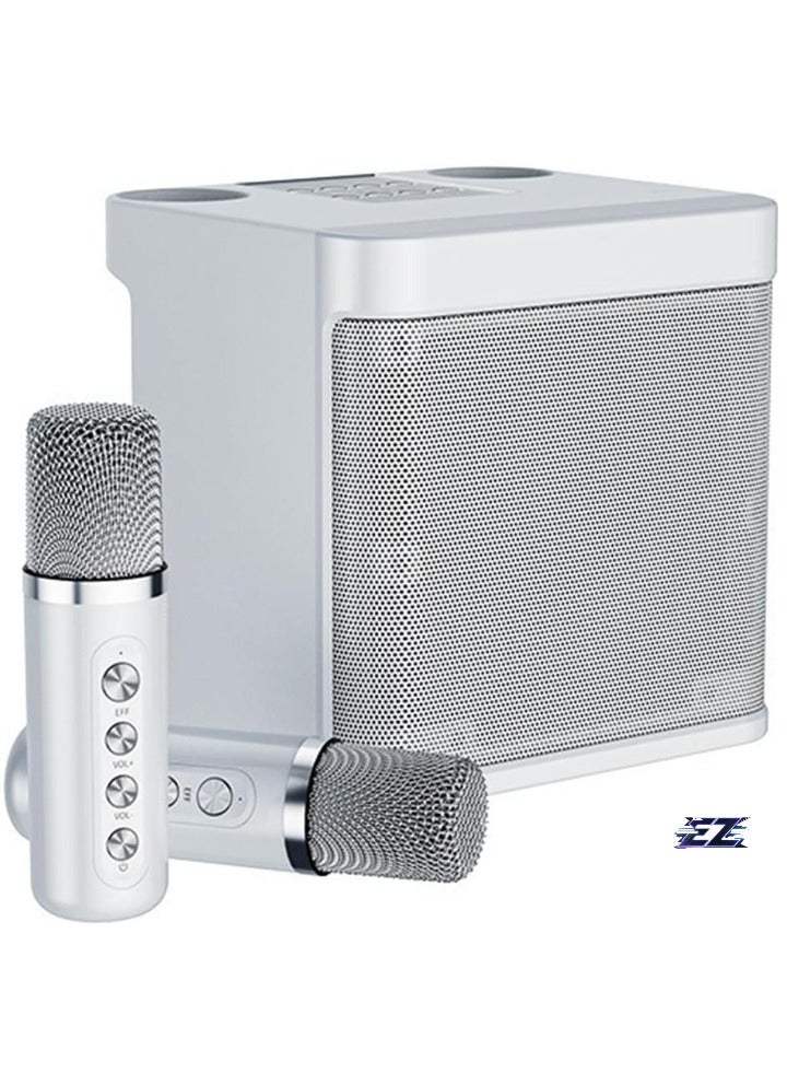 ELTRAZONE Karaoke Machine with 2 Wireless Microphones – Portable Bluetooth PA Speaker with Echo & Vocal Cut – Supports TF, AUX-in, USB Flash Disk – Perfect for Indoor & Outdoor Parties, Family Karaoke Singing  - Image 1