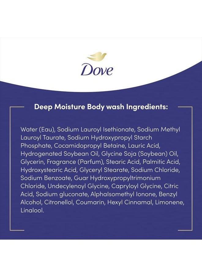 Dove - Deep Moisture Body Wash For Dry Skin Moisturizing Body Wash Transforms Even The Driest Skin In One Shower , 22 Fl Oz (Pack of 4) - Image 1