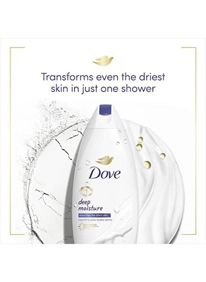 Dove - Deep Moisture Body Wash For Dry Skin Moisturizing Body Wash Transforms Even The Driest Skin In One Shower , 22 Fl Oz (Pack of 4) - Image 1