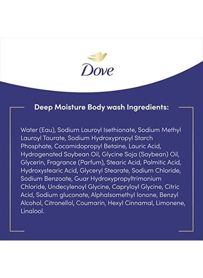 Dove - Deep Moisture Body Wash For Dry Skin Moisturizing Body Wash Transforms Even The Driest Skin In One Shower , 22 Fl Oz (Pack of 4) - Image 1