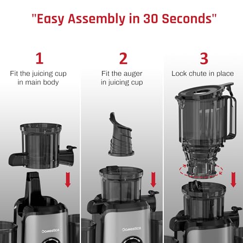 DOMESTICA Dripdrop Cold Press Juicer for Home with 108mm Wide Feed Chute | Slow Juicer Machine for Fruit, Veggie & Nut Milks | Smart Reversal Technology (Dripdrop) - Image 2