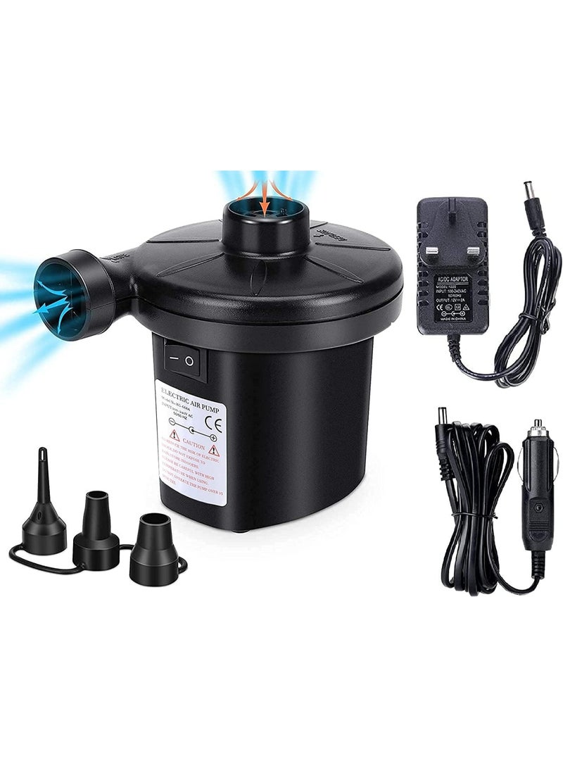 مضخة هواء كهربائية، مضخة هواء محمولة سريعة التعبئة مزودة بثلاث فوهات، مضخات نفخ/تفريغ مثالية للتخييم في الهواء الطلق، وسائد قابلة للنفخ، أسرّة مرتبة هوائية، قوارب، حلقات سباحة - Image 1