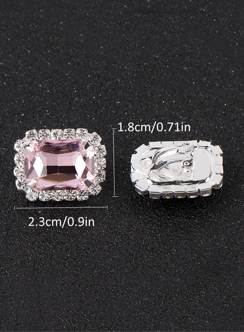 Women's earrings featuring pink stones adorned with sparkling rhinestones. Perfect for weddings and engagement parties, Mother's Day gifts, Valentine's Day, and all special occasions. - Image 3