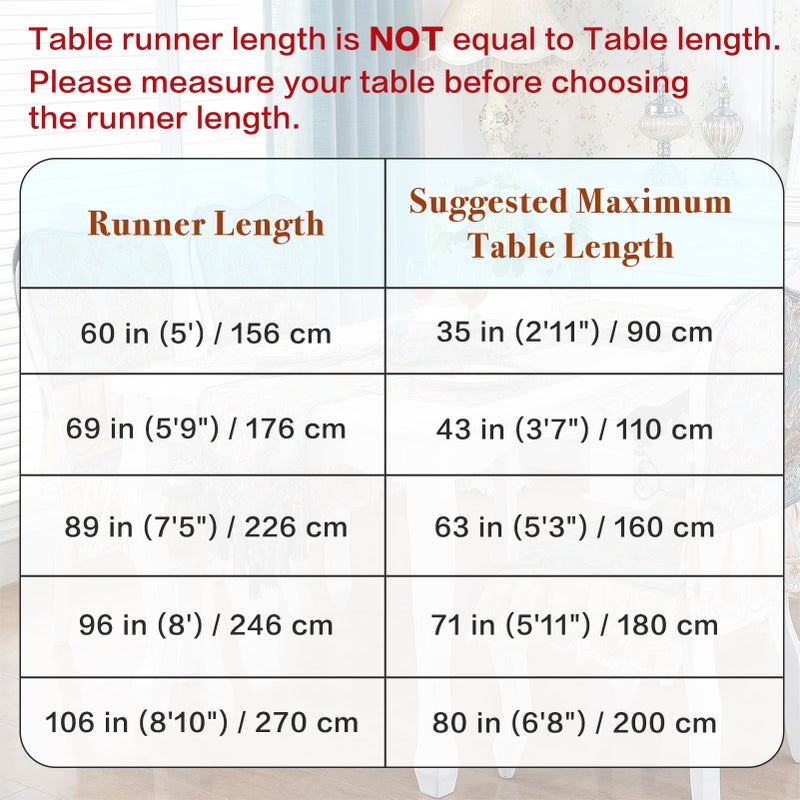 kilofly Elegant Floral Brocade Jacquard Table Runner Tassels (69 x 12 inches) - Image 3