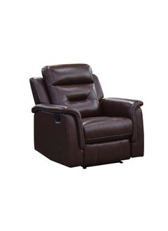 DANUBE HOME Houston 1 Seater Air Leather Recliner Chair I Modern Design One Seat Relaxing Sofa I Comfortable Living Room Furniture 93x95x98Cm Chocolate  - Image 1