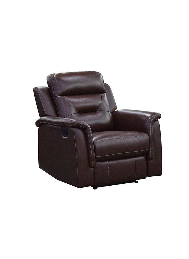 DANUBE HOME Houston 1 Seater Air Leather Recliner Chair I Modern Design One Seat Relaxing Sofa I Comfortable Living Room Furniture 93x95x98Cm Chocolate  - Image 1