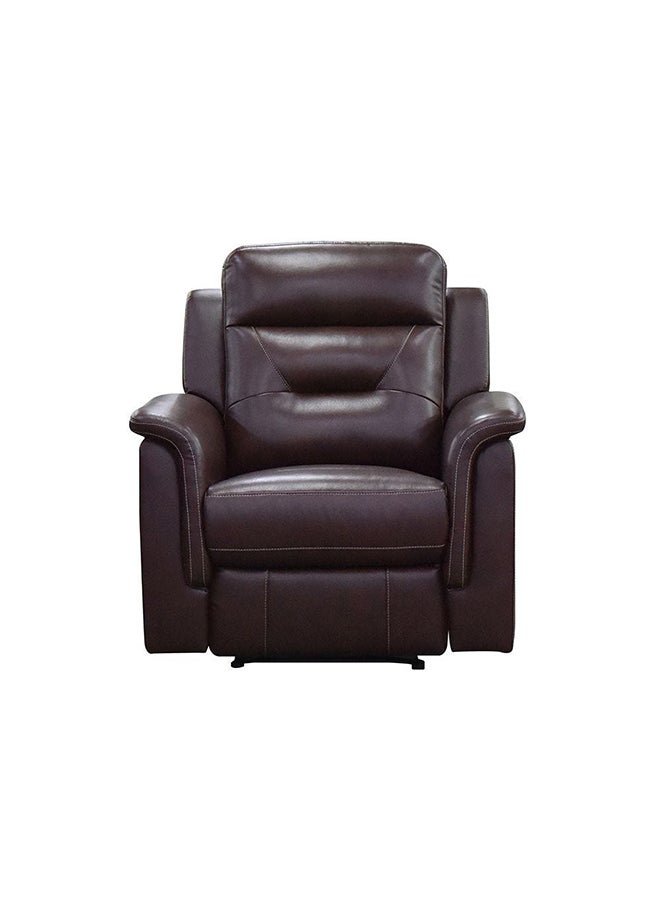 DANUBE HOME Houston 1 Seater Air Leather Recliner Chair I Modern Design One Seat Relaxing Sofa I Comfortable Living Room Furniture 93x95x98Cm Chocolate  - Image 2