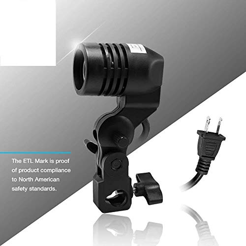 Viblitz® Imported Photography Photo Light Lamp Bulb Single Holder E27 Socket Bracket Studio EU Plug,Black - Image 4