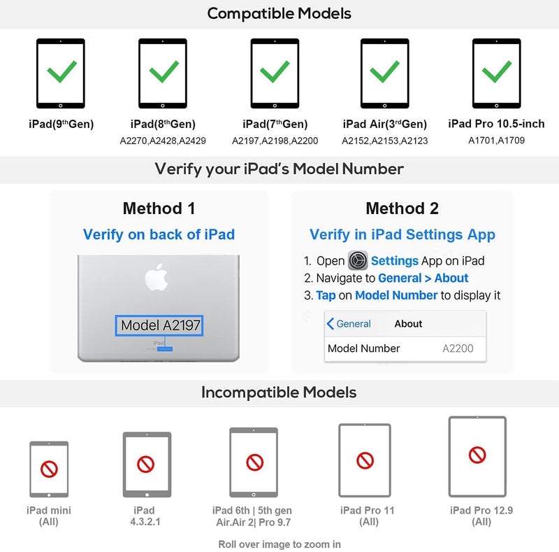 typecase Flexbook Keyboard for iPad 9th Gen,8th Gen & 7th Gen (10.2 Inch), iPad Air 3, iPad Pro-10.5 Inch, 10 Color Backlight, 360° Rotation, Pencil Holder, Trackpad, Bluetooth, Black - Image 5