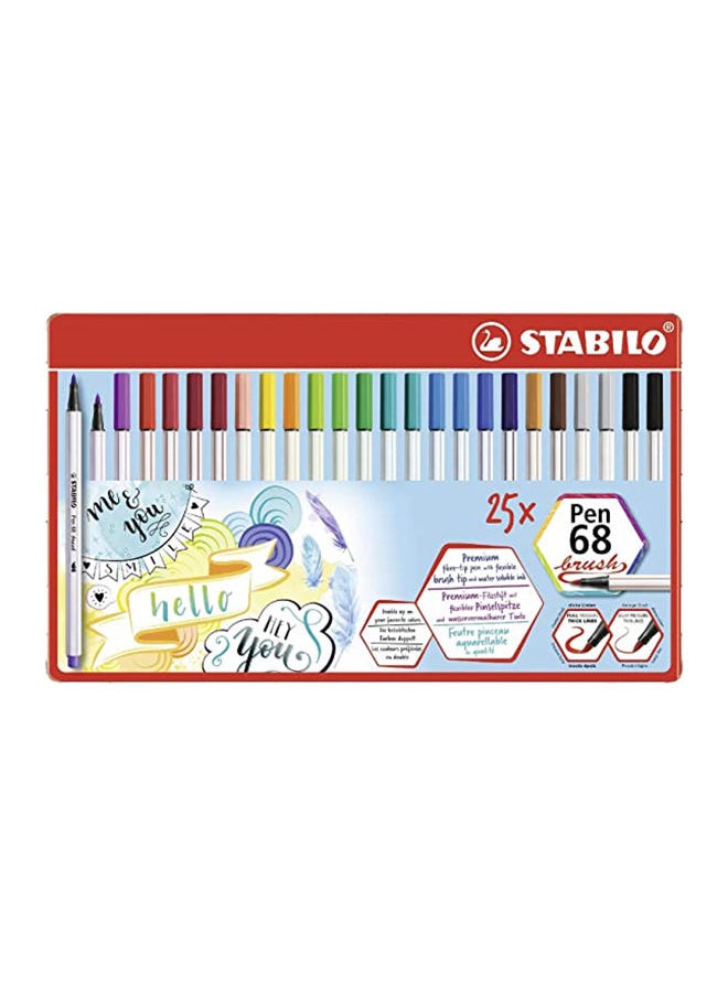 STABILO Stabilo Pen 68 Brush Cardboard Wallet - 25 