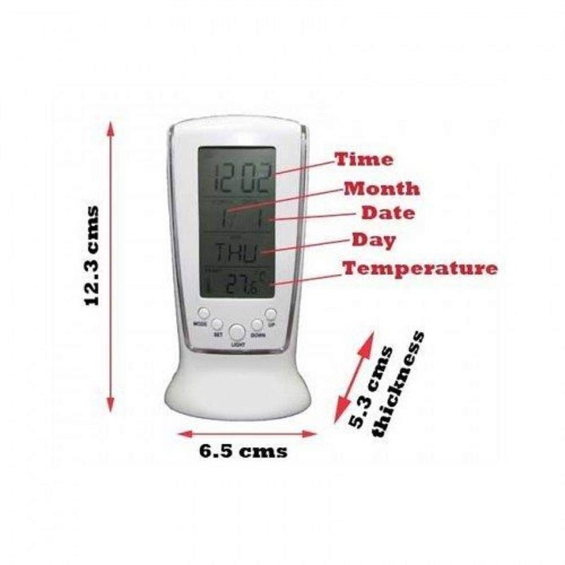 Kytaste Digital Alarm Temperature Calendar Table Desk Clock with LCD Display and Back LightMedium Multicolour 1 pc - Image 4