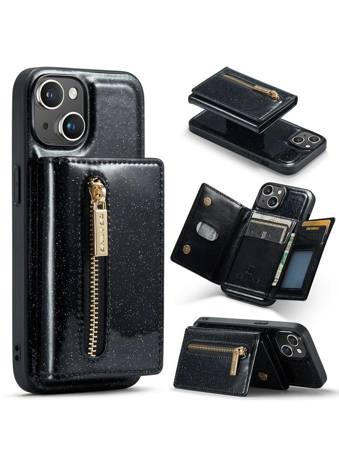 Dg مينغ جراب لهاتف iPhone 15 M3 Series لامع من الجلد مع حقيبة بطاقات - Image 1