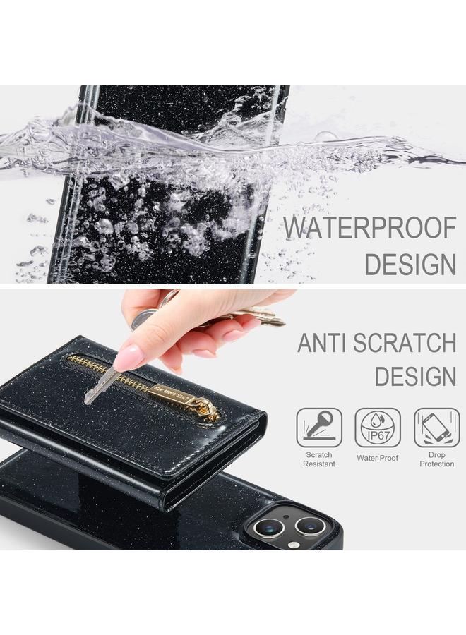 Dg مينغ جراب لهاتف iPhone 15 M3 Series لامع من الجلد مع حقيبة بطاقات - Image 3