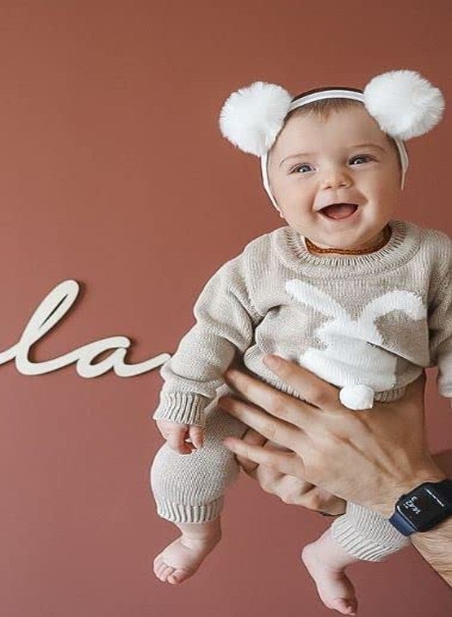 Minora Baby Winter Clothing Set |Pants and Sweater for Boys and Girls |Long Sleeve Tops and Pants Outfits |0-12 Months (Beige-Rabbit, 3-6 Months) - Image 4