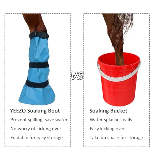 yeezo Easy Use Hoof Soaking Boot for Horse Soaker Bag Equine Soaking Boot Hooves Care Treatment Bucket Soaker Sack with EVA Pad and 2 Elastic Bands - Image 4
