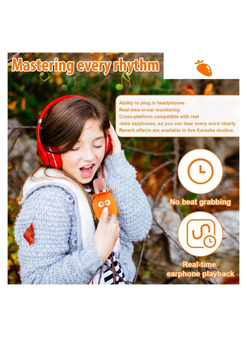 Microphone, Karaoke Wireless Microphone for Kids, Bluetooth Wireless Microphone Home Party Toys, Child Karaoke with Colorful Lights Magic Voice Changing, Echo Speaker, For Boys Girls - Image 4