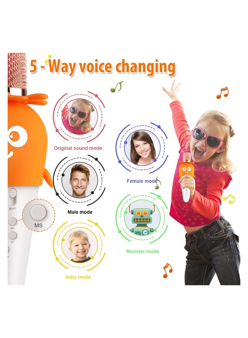Microphone, Karaoke Wireless Microphone for Kids, Bluetooth Wireless Microphone Home Party Toys, Child Karaoke with Colorful Lights Magic Voice Changing, Echo Speaker, For Boys Girls - Image 3