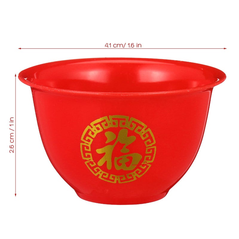 Red Plastic Wedding Liquor Cups 50pcs Traditional Chinese Festival Toasting Shot Glasses for Banquet Party Celebration - Image 3