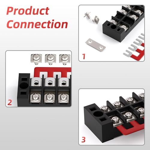 APIELE 15A Screw Terminal Block 4/5/6 Position Dual Row Covered 600V Pre-Insulated Terminal Barrier Strips (6PCS 15A 4P/5P/6P+6PCS Wiring Strips) - Image 5