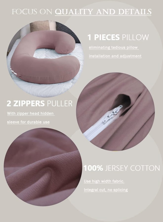 INSEN Pregnancy Pillow for Sleeping,Maternity Body Pillow for Pregnancy Women,Pregnancy Support Pillow for Back, Hip Pain, Pink - Image 4