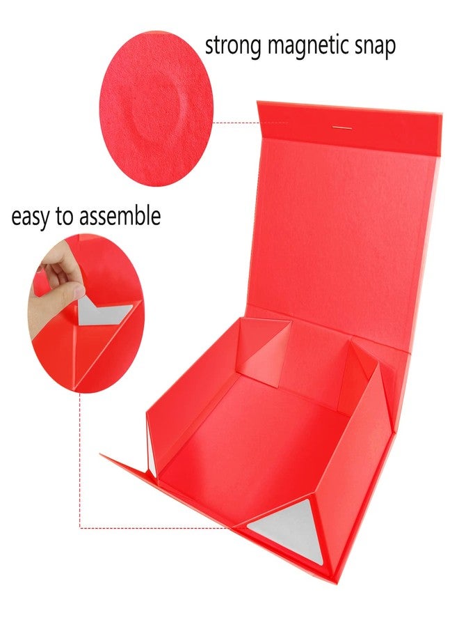Bobobag 10.5" Large Gift box with Magnetic Lid and Ribbon for Christmas,Valentine's day,Birthdays, Bridal Gifts,Weddings,DIY and so on (Large, Red) - Image 3
