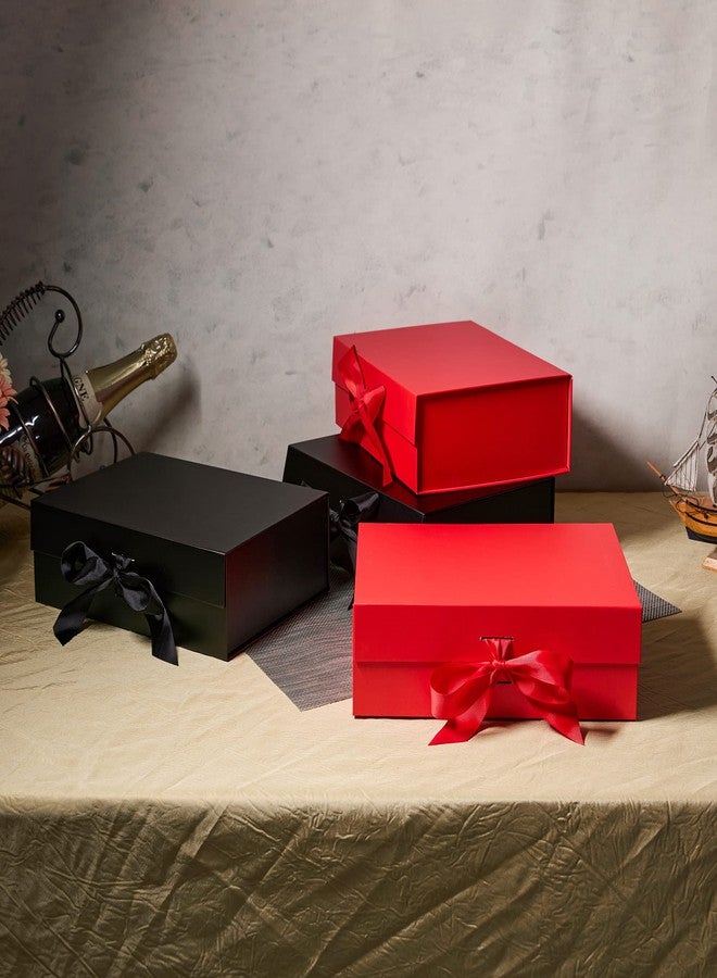 Bobobag 10.5" Large Gift box with Magnetic Lid and Ribbon for Christmas,Valentine's day,Birthdays, Bridal Gifts,Weddings,DIY and so on (Large, Red) - Image 4