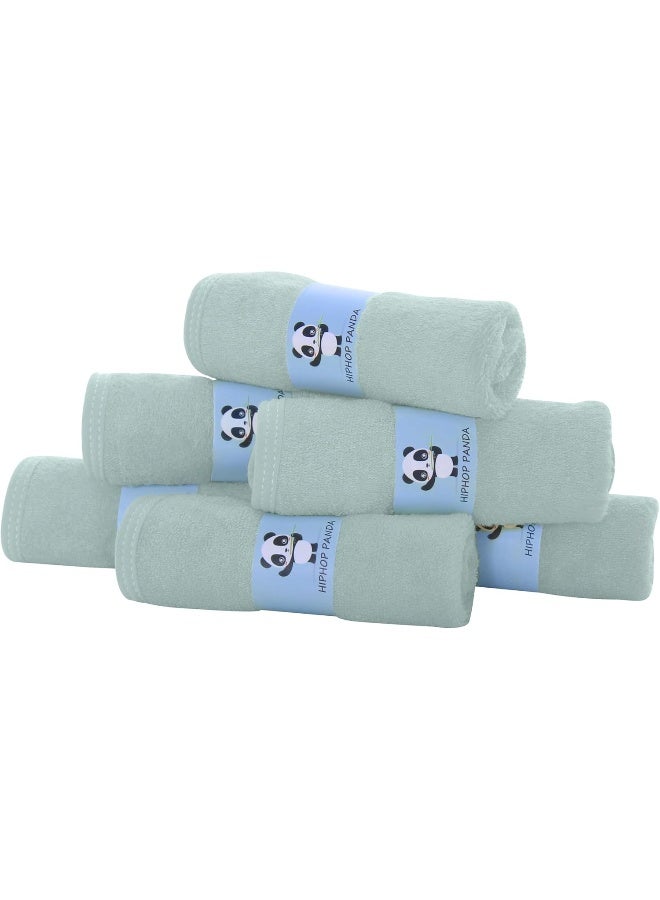 هيب هوب باندا Baby Washcloths, Rayon Made from Bamboo - 2 Layer Ultra Soft Absorbent Newborn Bath Face Towel - Reusable Baby Wipes for Delicate Skin - Green, 6 Pack - Image 4