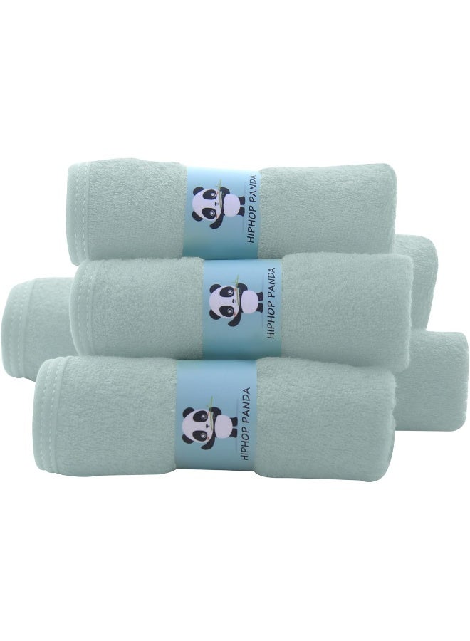 هيب هوب باندا Baby Washcloths, Rayon Made from Bamboo - 2 Layer Ultra Soft Absorbent Newborn Bath Face Towel - Reusable Baby Wipes for Delicate Skin - Green, 6 Pack - Image 2