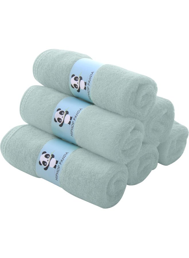 هيب هوب باندا Baby Washcloths, Rayon Made from Bamboo - 2 Layer Ultra Soft Absorbent Newborn Bath Face Towel - Reusable Baby Wipes for Delicate Skin - Green, 6 Pack - Image 3