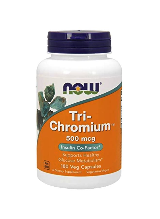 Now Foods Tri-Chromium 500 MCG Dietary Supplement - 180 Vegetarian Capsules - Image 1
