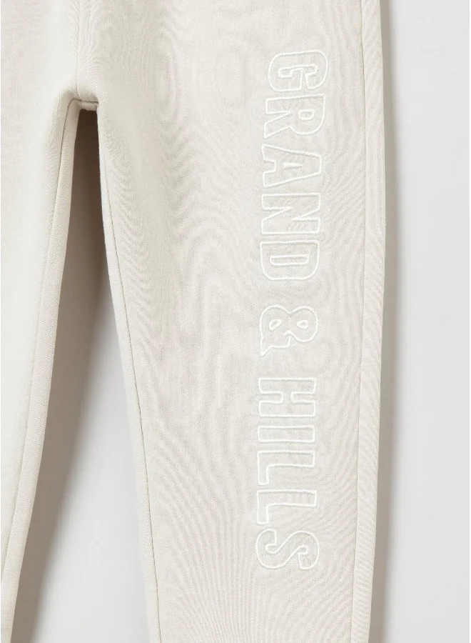 او في اس OVS Grand&Hills Plush Joggers With Drawstring And Embroidery