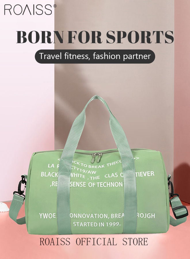 roaiss Unisex Gym Duffel Bag Printing Lightweight Waterproof Multipurpose Large Capacity Outdoor Luggage Handbag for Fitness Sports Swimming Travel Crossbody Luggage Bag Yoga Bag Green  - Image 1