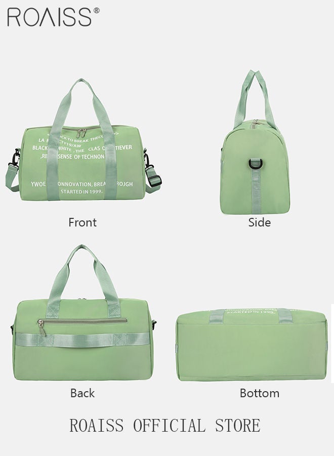 roaiss Unisex Gym Duffel Bag Printing Lightweight Waterproof Multipurpose Large Capacity Outdoor Luggage Handbag for Fitness Sports Swimming Travel Crossbody Luggage Bag Yoga Bag Green  - Image 5