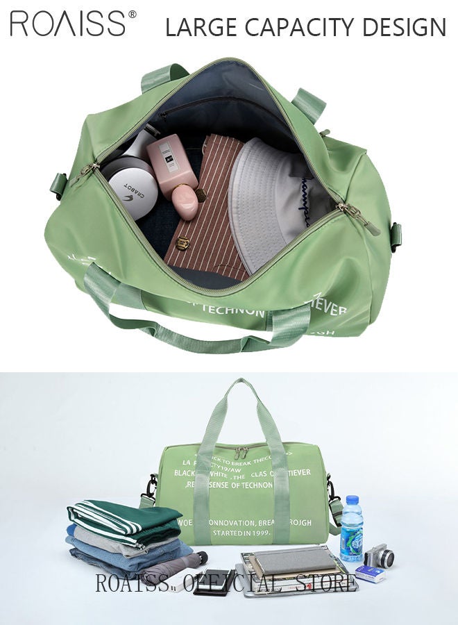 roaiss Unisex Gym Duffel Bag Printing Lightweight Waterproof Multipurpose Large Capacity Outdoor Luggage Handbag for Fitness Sports Swimming Travel Crossbody Luggage Bag Yoga Bag Green  - Image 2