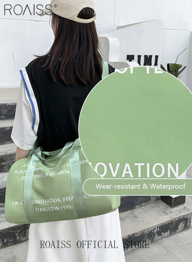 Unisex Gym Duffel Bag Printing Lightweight Waterproof Multipurpose Large Capacity Outdoor Luggage Handbag for Fitness Sports Swimming Travel Crossbody Luggage Bag Yoga Bag Green