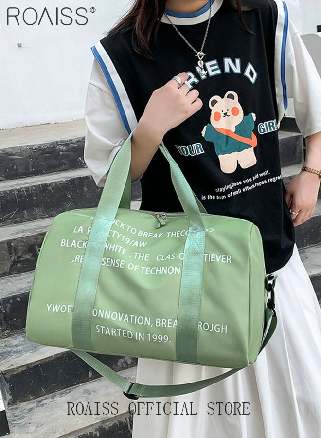Unisex Gym Duffel Bag Printing Lightweight Waterproof Multipurpose Large Capacity Outdoor Luggage Handbag for Fitness Sports Swimming Travel Crossbody Luggage Bag Yoga Bag Green